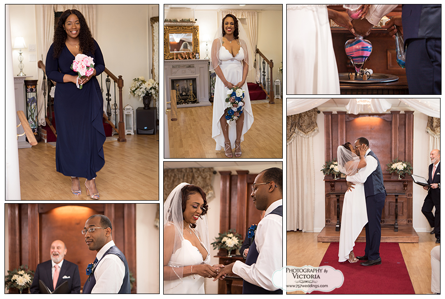 Tachelle and Michael's Virginia Beach wedding at our indoor wedding venue - ceremony officiated by Reverend Bruce - photography by Victoria - April 2020 Wedding