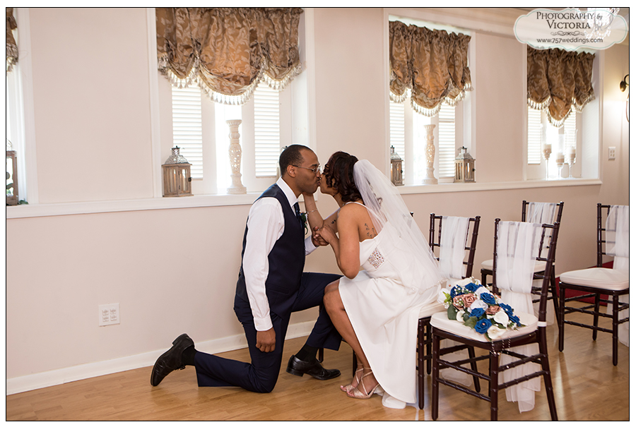 Tachelle and Michael's Virginia Beach wedding at our indoor wedding venue - ceremony officiated by Reverend Bruce - photography by Victoria - April 2020 Wedding