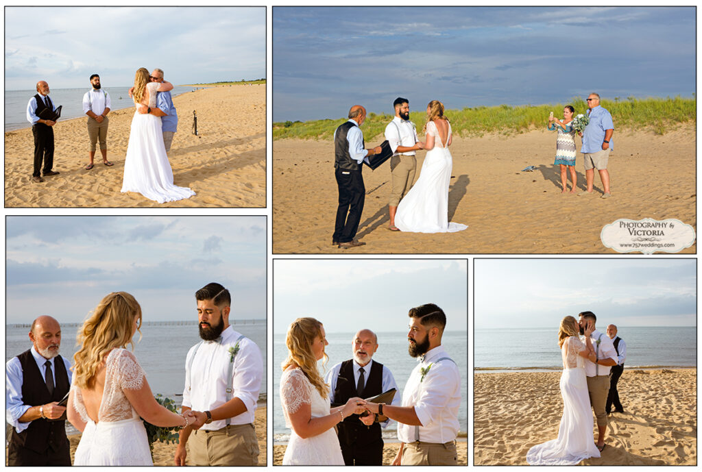 Erika and Nathaniel of Virginia Beach, VA wed at First Landing State Park on August 5, 2020. Ceremony officiated by Reverend Bruce Begault and photographed by Victoria Begault.
