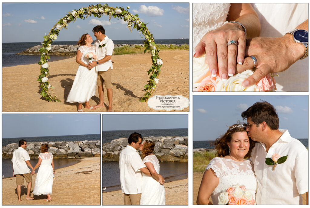Denise and Doug's beach wedding at the Paradise Ocean Club at Fort Monroe in Hampton, VA. Virginia Beach Wedding Chapel - 757Weddings.com