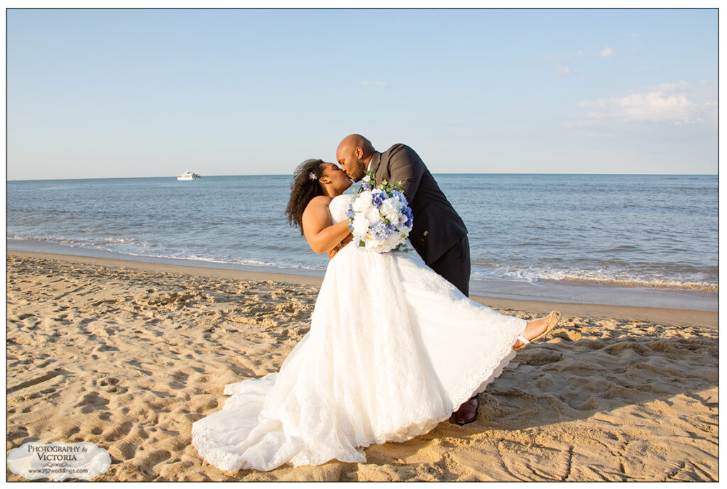 Akia and Joshua's Virginia Beach elopement on the beach in June 2020 with the Virginia Beach Wedding Chapel - photographed by Victoria Begault