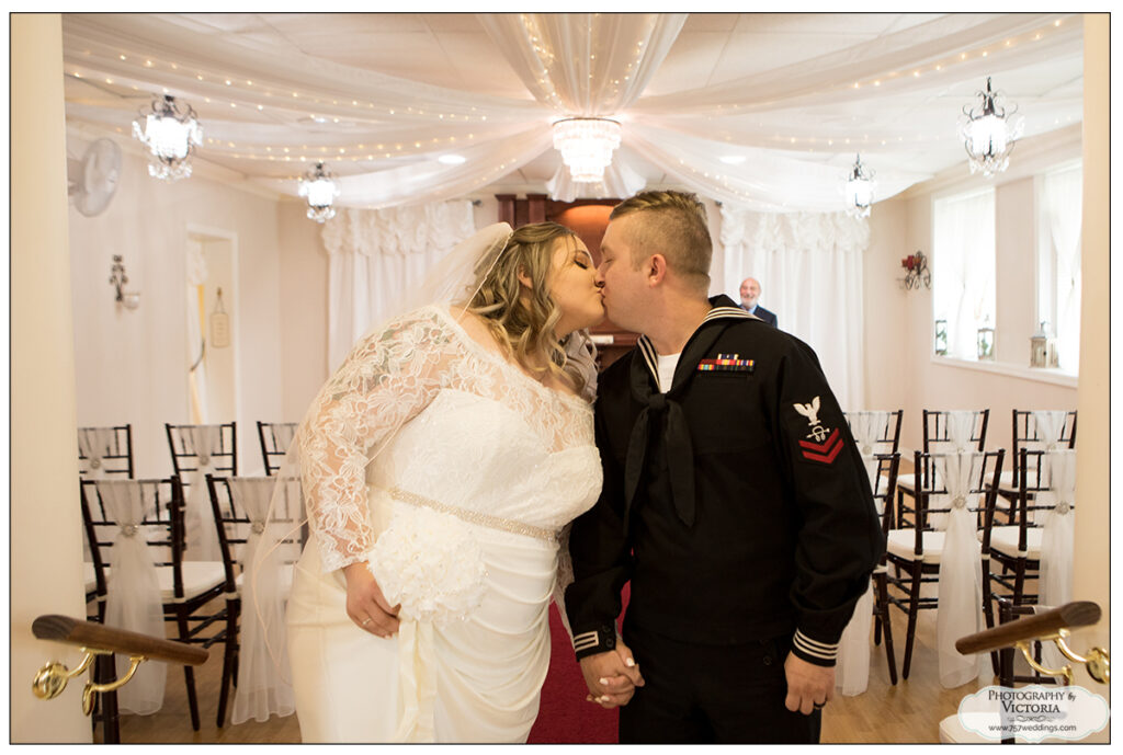 Angel and Zach's elopement at our indoor wedding venue in Virginia Beach, VA - 757weddings.com