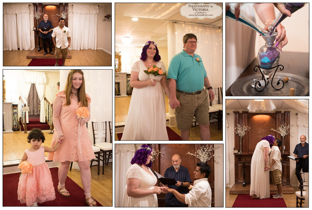 Katelyn and Samuel's wedding at our indoor wedding venue in August 2020. Officiated by Reverend Bruce Begault and photographed by Victoria Begault.
