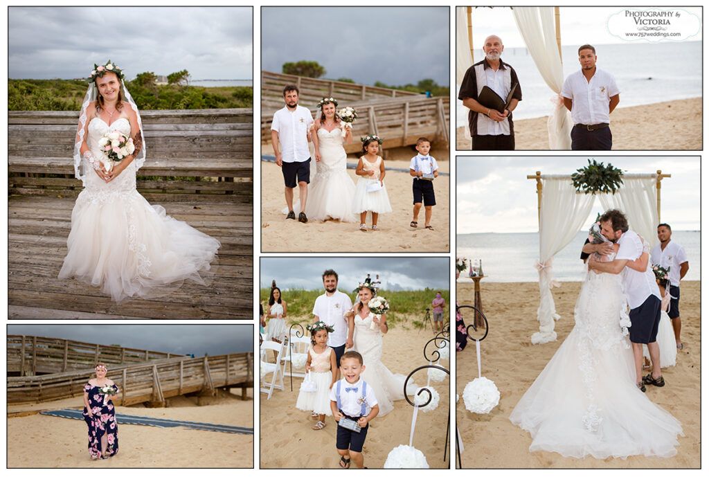 Christina and Francisco's August 2020 beach wedding at First Landing State Park! Rain out under the gazebo at the park with a Mariachi band!