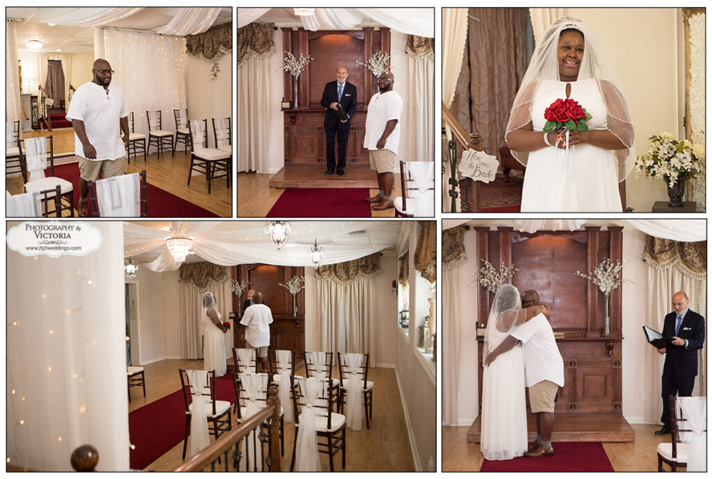 LaShaya and Alfred from Pittsburgh, PA eloped at our indoor wedding venue, officiated by Reverend Bruce. Victoria photographed the ceremony followed by a short beach session.