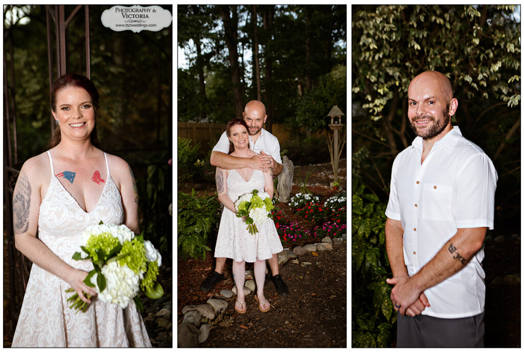 Malinda and Justin had a beautiful backyard wedding on August 1, 2020. Ceremony officiated by Reverend Bruce and photographed by Victoria Begault.