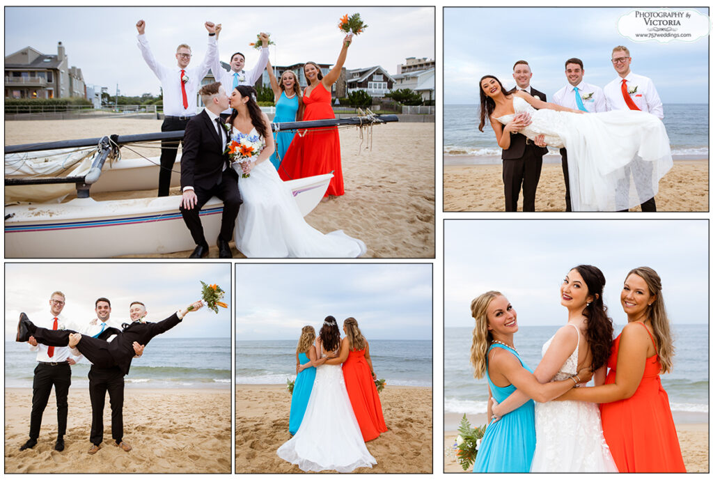 Ashley and Tyler's oceanfront wedding at the Virginia Beach Oceanfront in August 2020. Virginia Beach Wedding Chapel - 757weddings.com