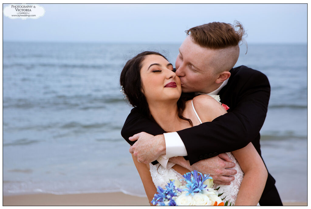 Ashley and Tyler's oceanfront wedding at the Virginia Beach Oceanfront in August 2020. Virginia Beach Wedding Chapel - 757weddings.com
