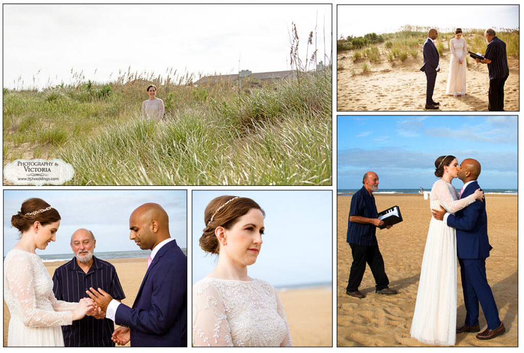 Andrea and Neal's Virginia Beach elopement at the north end beach. 757weddings.com Reverend Bruce Begault + photography by Victoria Begault