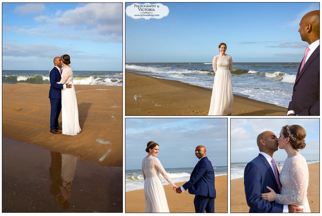 Andrea and Neal's Virginia Beach elopement at the north end beach. 757weddings.com Reverend Bruce Begault + photography by Victoria Begault