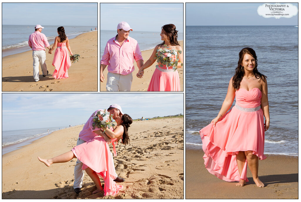 Samantha and Shannon from Axton, VA eloped on the beach at the north end of the Virginia Beach oceanfront on July 24, 2020! Ceremony officiated by Reverend Bruce Begault and photographed by Victoria!