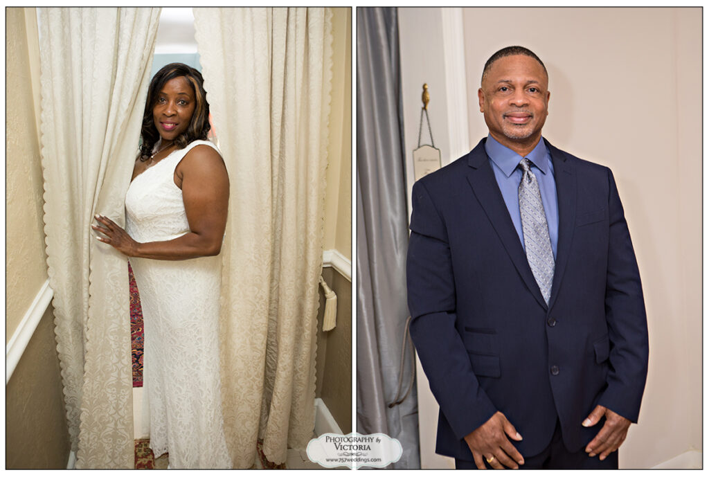 Tisha and Kelvin's June 2020 elopement at the Virginia Beach Wedding Chapel indoor venue.