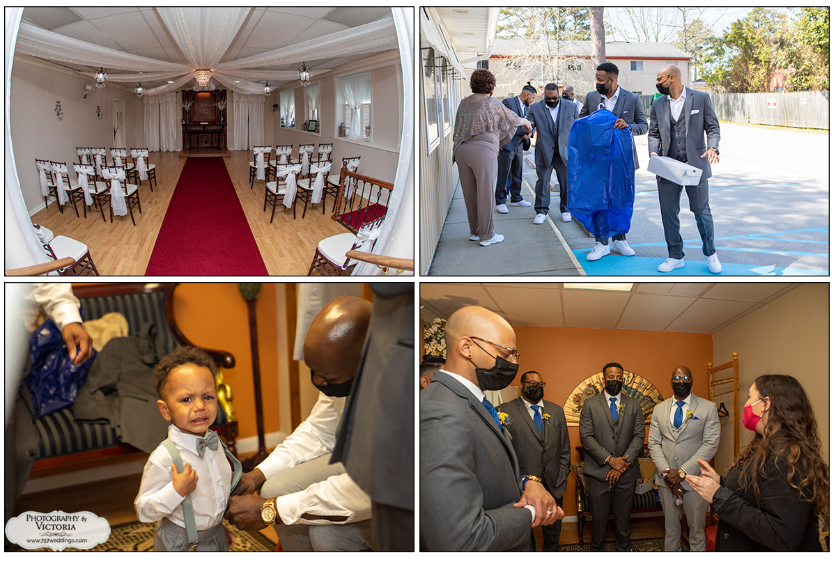 Stephanie and Tavon's April 2020 wedding at our indoor wedding venue, the Virginia Beach Wedding Chapel. Officiated by Reverend Bruce Begault and photographed by Victoria Begault