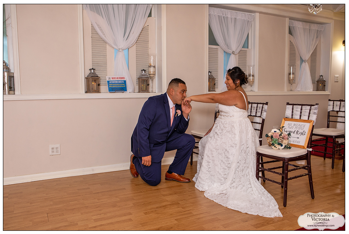 Heather and Marvin's February 2021 wedding at the Virginia Beach Wedding Chapel - indoor wedding venue packages
