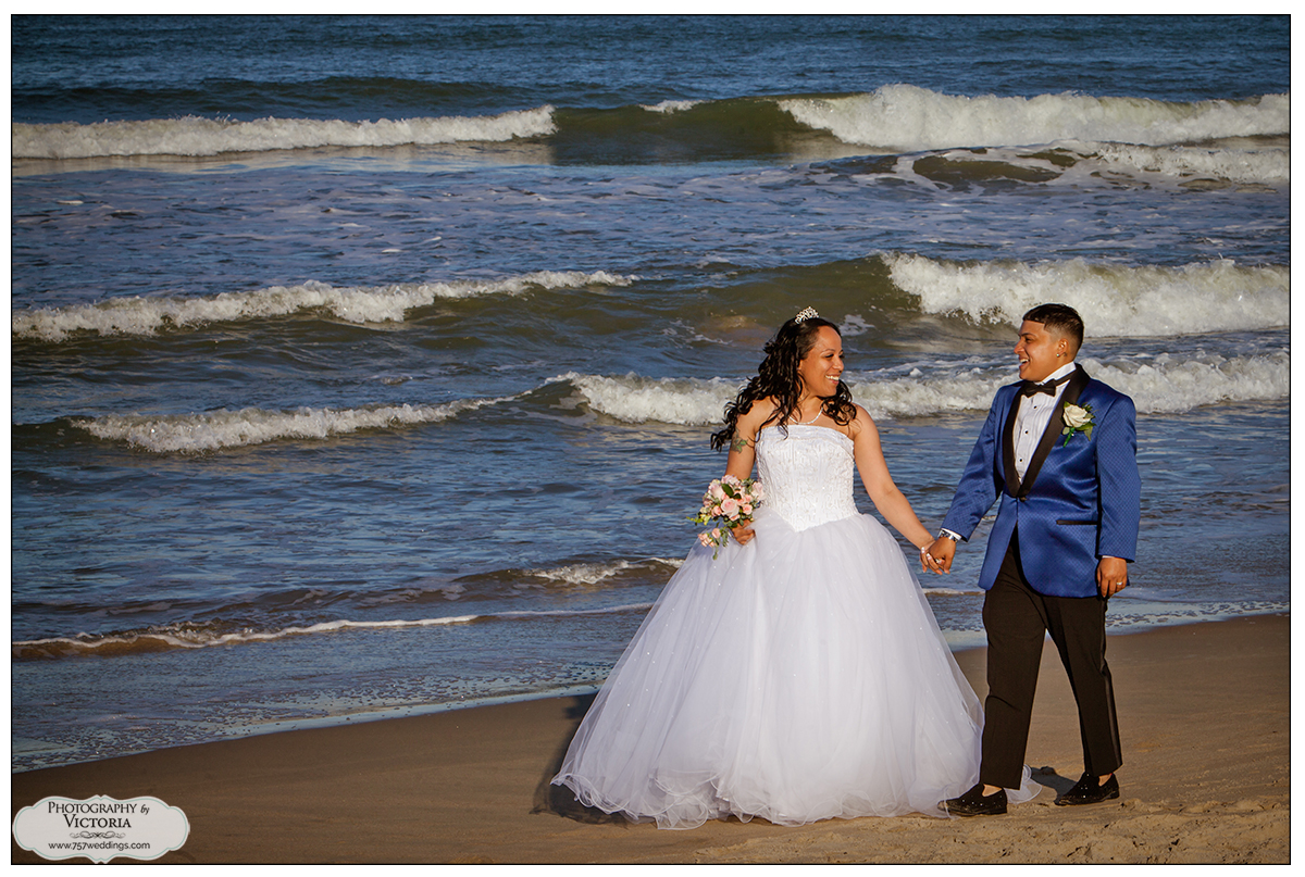 Irma and Rosa's elopement at our indoor Virginia Beach Wedding Venue with north end beach photos after!