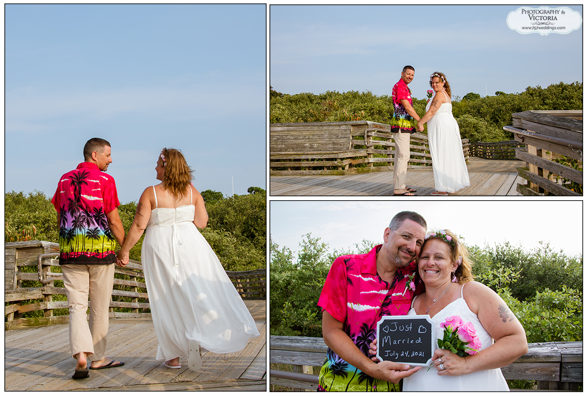 Tracie and David's wedding on the beach at First Landing State Park in Virginia Beach