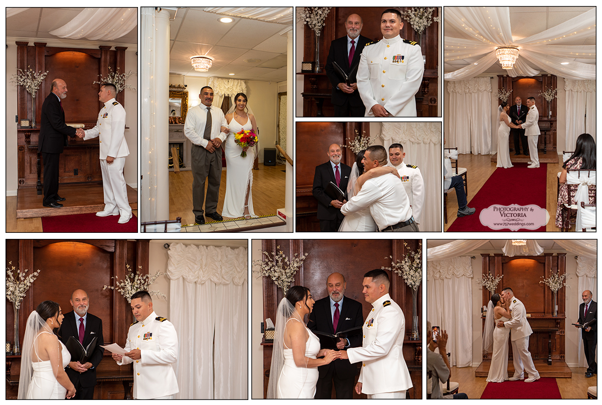 Aubrey and Michael's indoor wedding at the Virginia Beach Wedding Chapel - Virginia Beach wedding packages