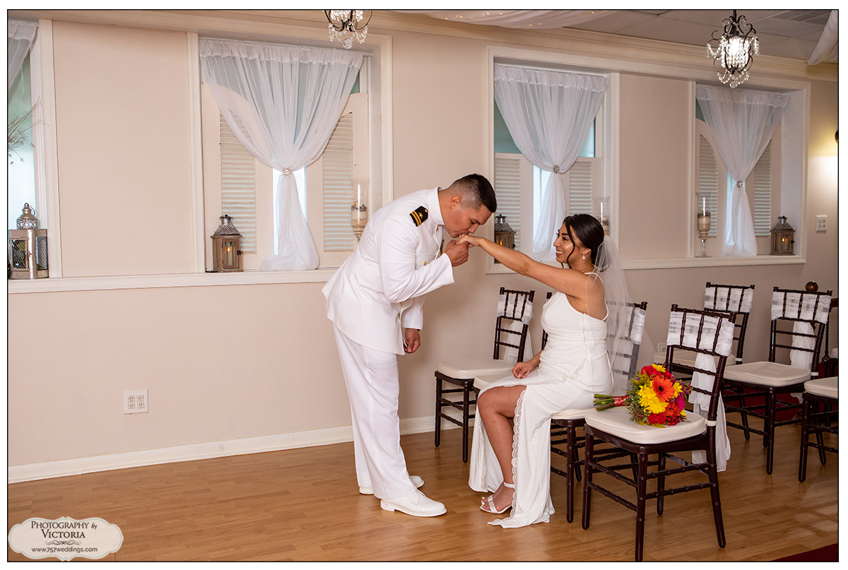 Aubrey and Michael's indoor wedding at the Virginia Beach Wedding Chapel - Virginia Beach wedding packages