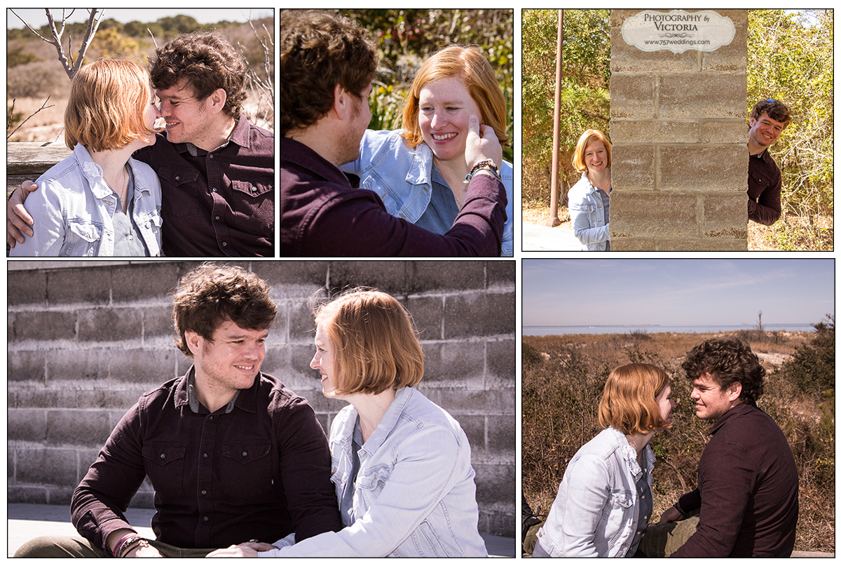Virginia Beach engagement photography by Victoria Begault at First Landing State Park - Alisse and Gunner