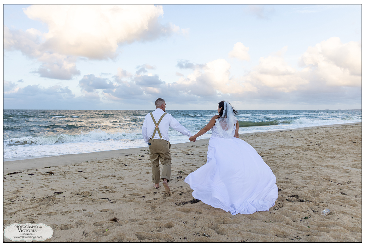 Michelle and Brandon's September 2022 wedding in Oceanview in Norfolk. Beach wedding packages in Hampton Roads - Norfolk beach wedding packages