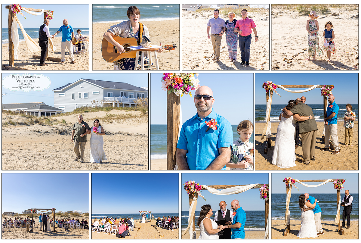 Sandbridge beach house beach wedding and reception - Reverend Bruce Begault - photography by Victoria Begault - Sandbridge beach wedding packages