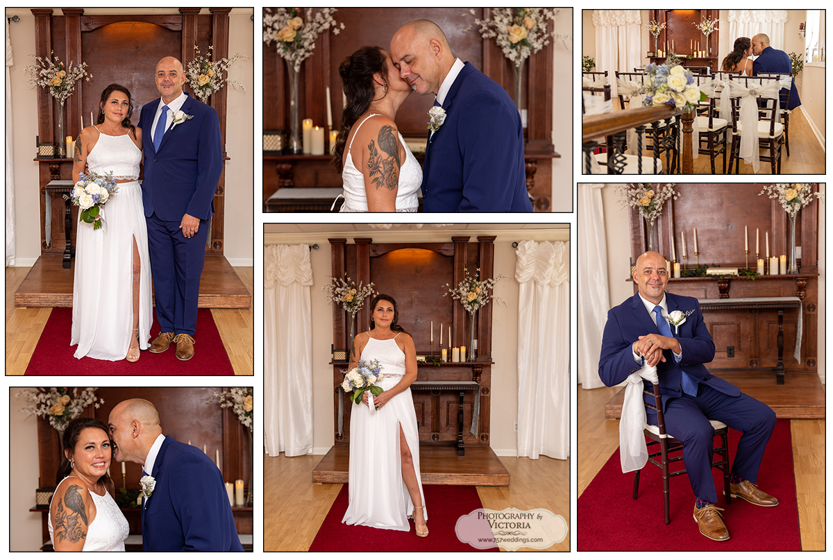 Lora and Lawrence's wedding at the Virginia Beach Wedding Chapel - Reverend Bruce Begault - photography and flowers by Victoria Begault
