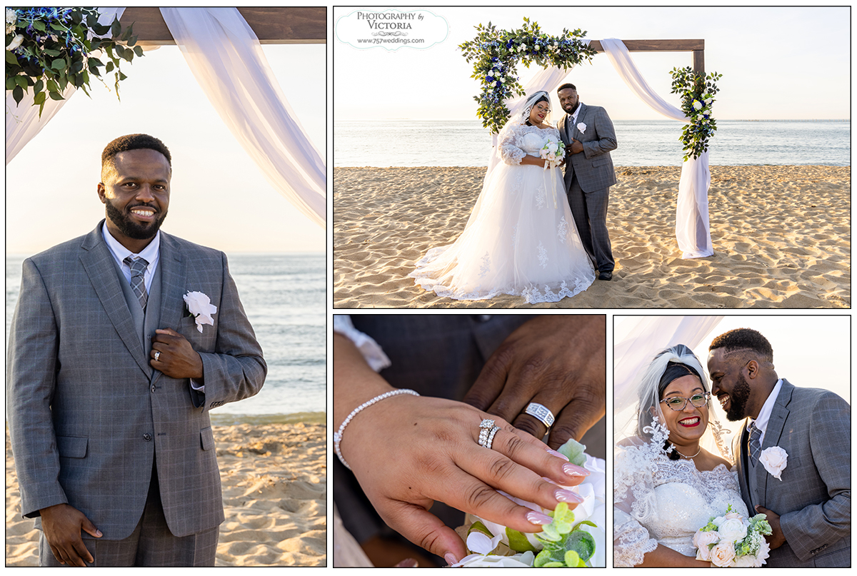 Shasta and Deon's beach wedding at First Landing State Park - Chesapeake Bay Dreams Package - beach wedding packages in Virginia Beach, VA - Reverend Bruce Begault - photography by Victoria Begault