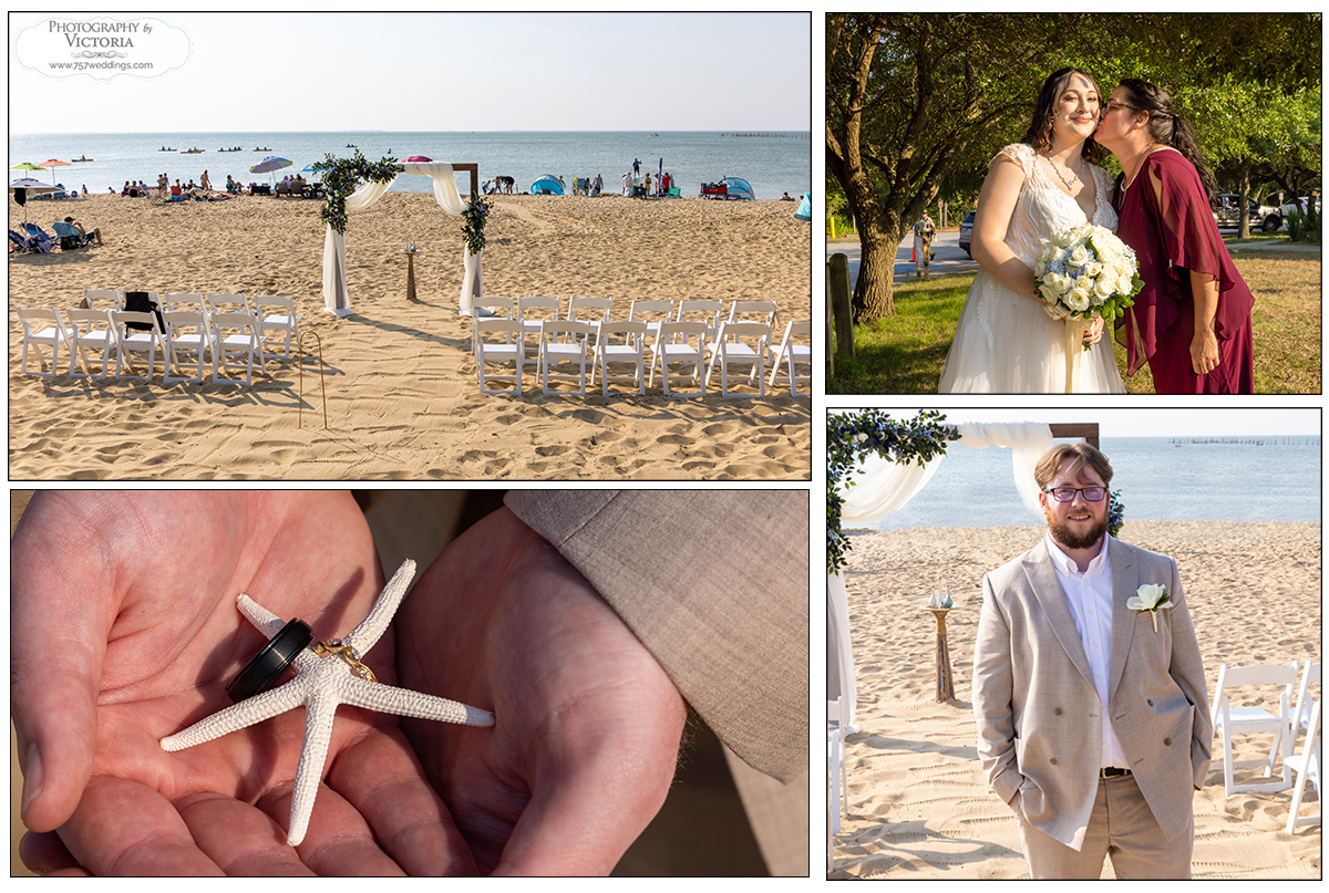 Madison and Gavin's wedding on the beach at First Landing State Park - Virginia Beach wedding packages on the beach - Micro Wedding Special Package