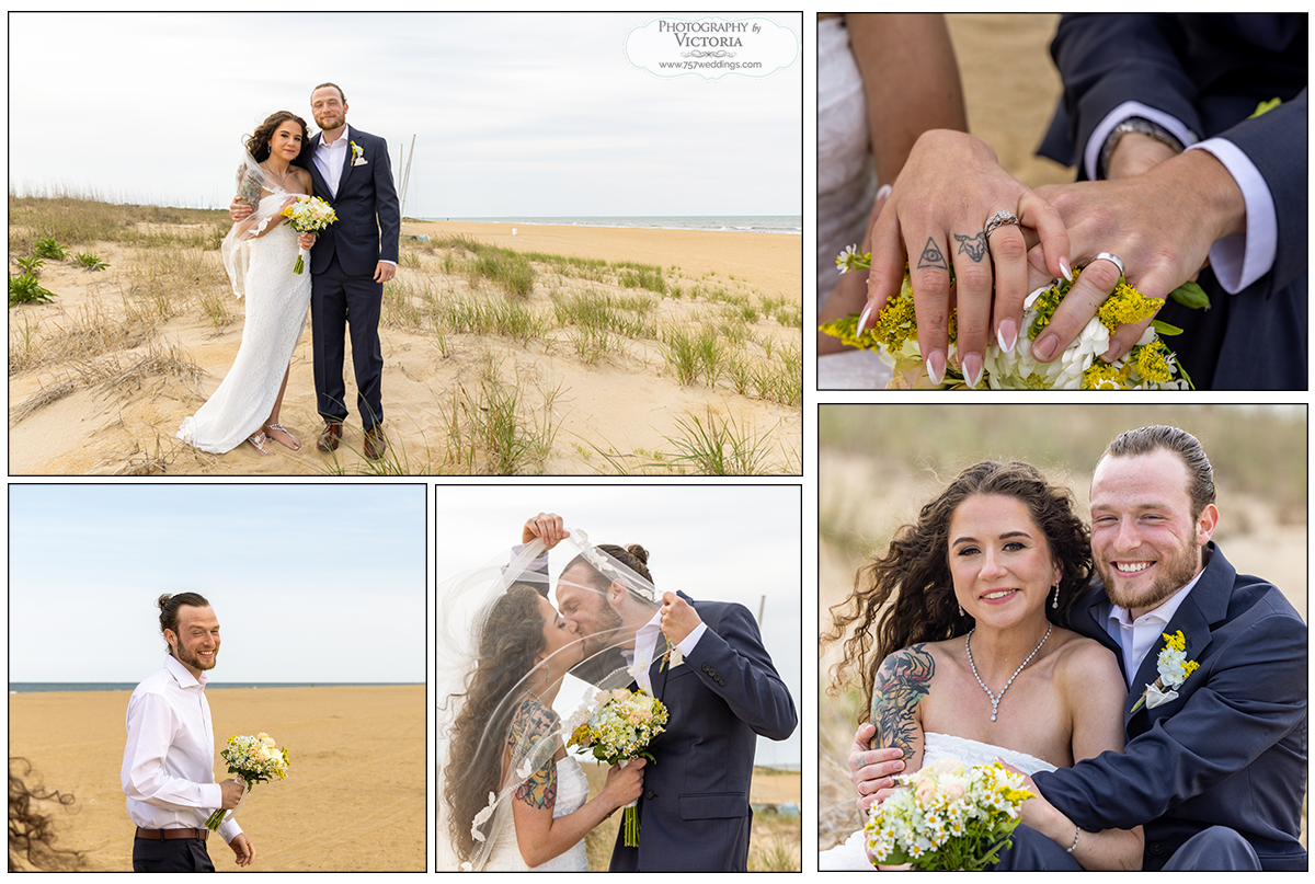 Nicole and Jonathan's Virginia Beach elopement - elopement beach wedding in April