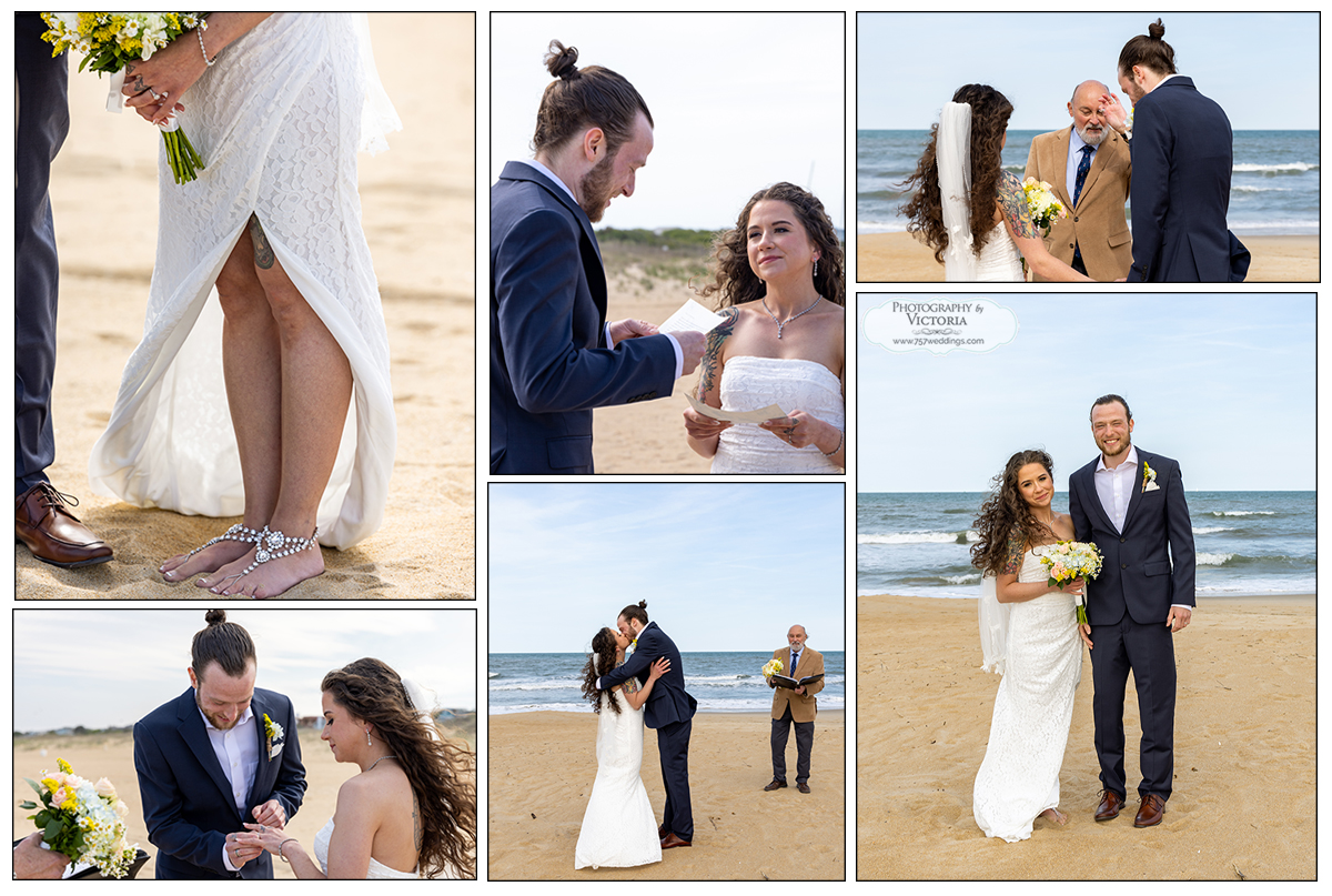 Nicole and Jonathan's Virginia Beach elopement - elopement beach wedding in April
