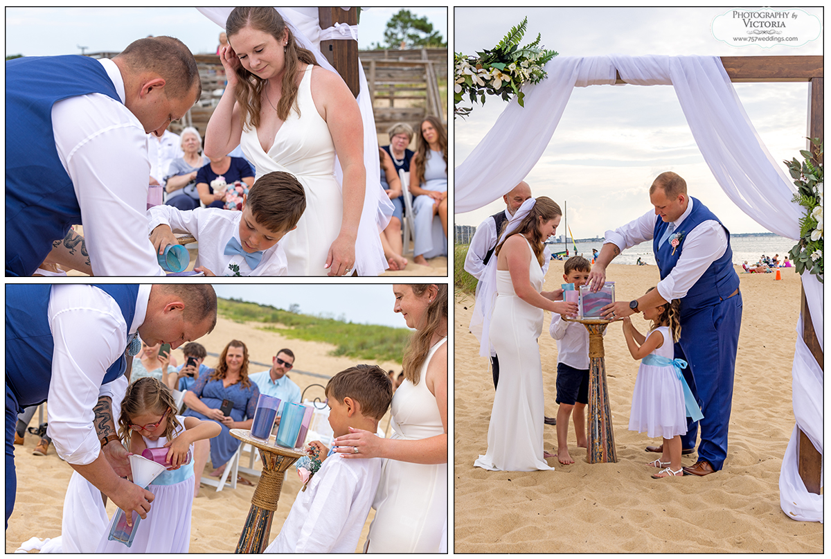 Heather and Dalton's July 2023 Virginia Beach wedding on the beach at First Landing State Park - photography by Victoria Begault
