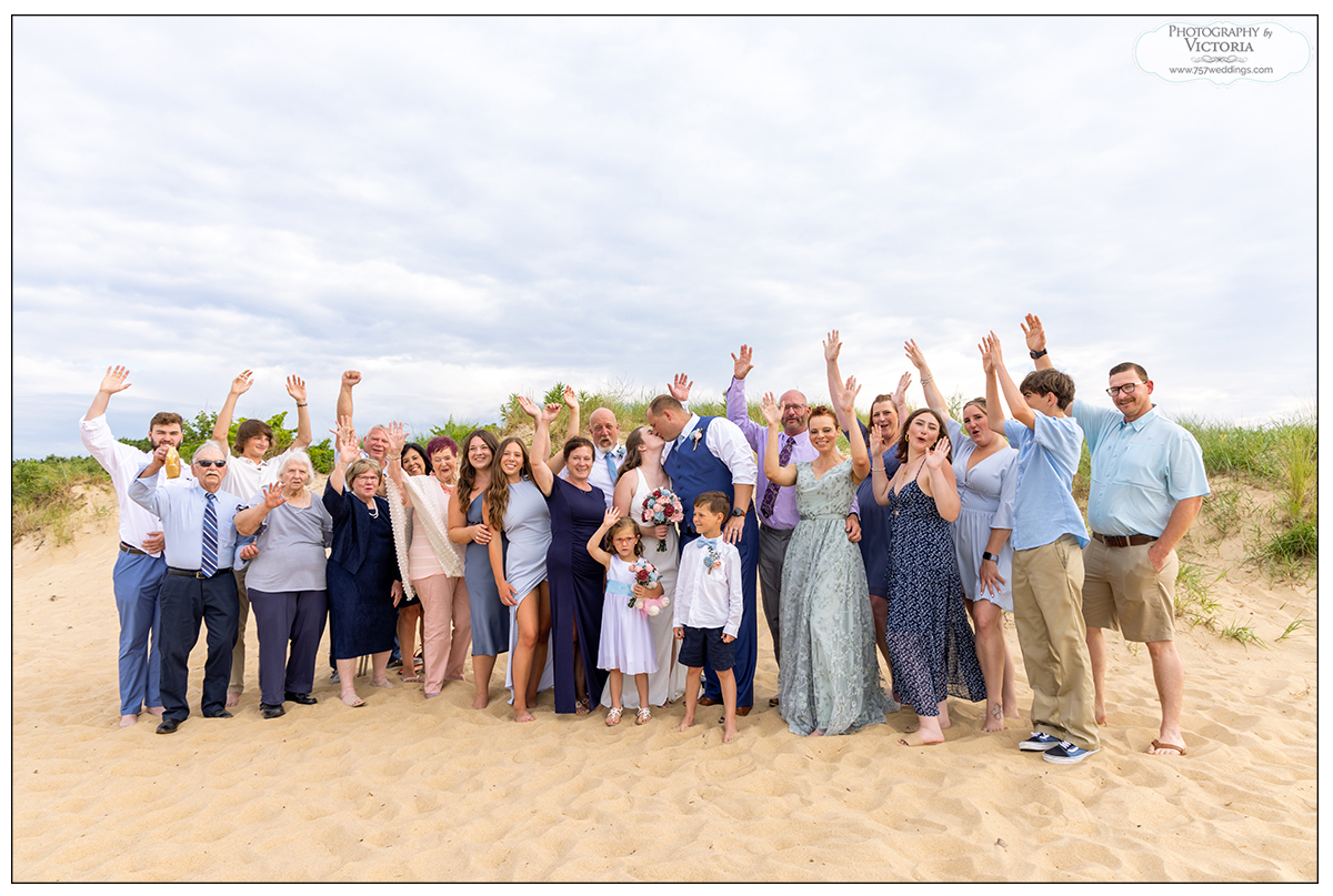 Heather and Dalton's July 2023 Virginia Beach wedding on the beach at First Landing State Park - photography by Victoria Begault