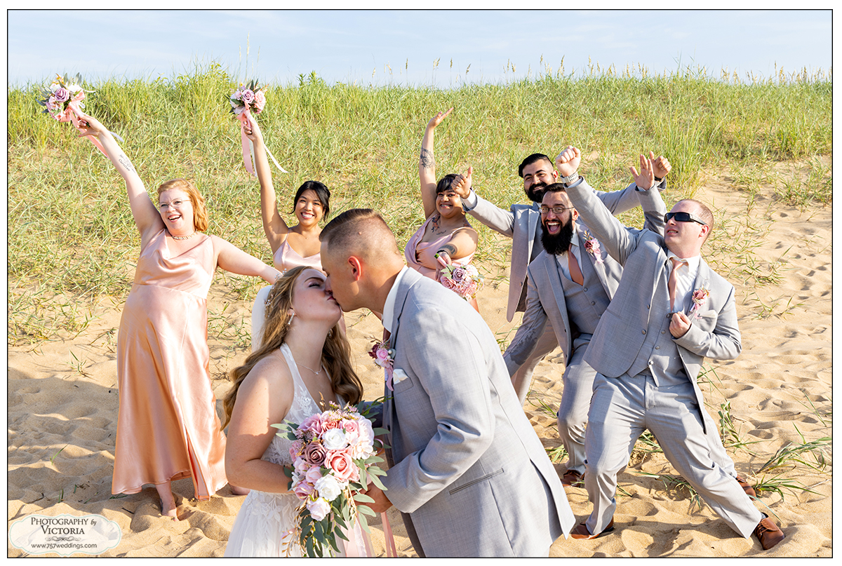 Travis and Jessica's beach wedding at First Landing State Park - beach wedding packages in Virginia Beach - Crown Box wedding reception