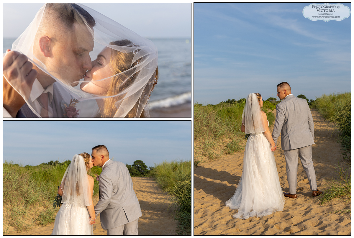Travis and Jessica's beach wedding at First Landing State Park - beach wedding packages in Virginia Beach - Crown Box wedding reception