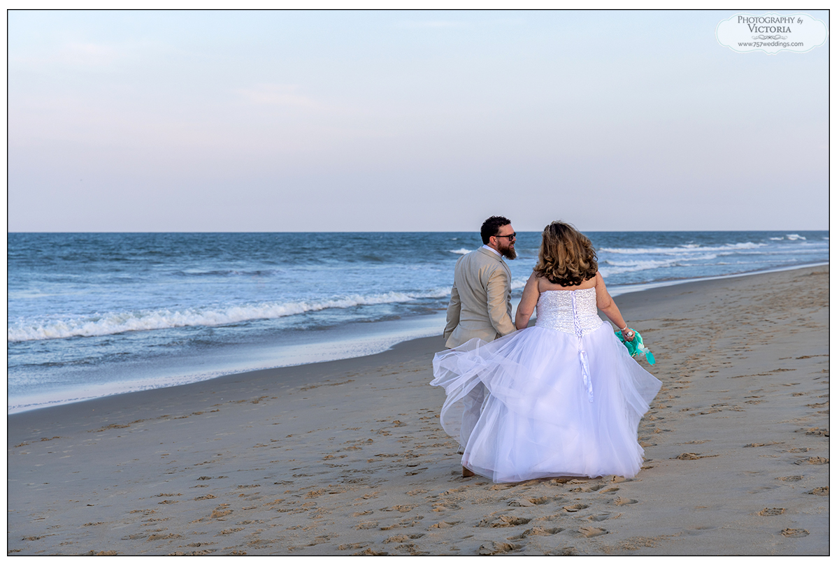 Holly and John's Virginia Beach Elopement - officiated by Reverend Bruce Begault and photographed by Victoria Begault - photos on the beach in  Virginia Beach